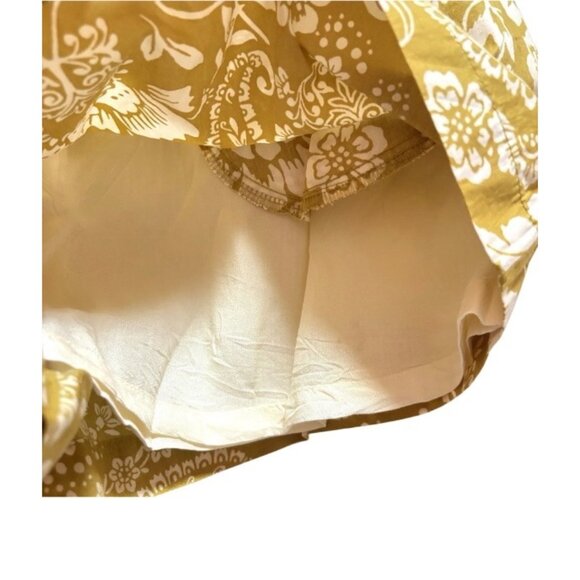 Maeve Anthropologie Womens Pleated Poplin Shorts Size 6 Chartreuse Floral - Picture 7 of 9